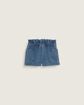 Little Kids Joy Ruffled Elastic Waist Shorts - Vintage Indigo Blue