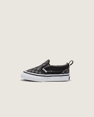 Toddler Classic Slip-On V Checkerboard Shoe - Checkerboard Black / Pewter Grey