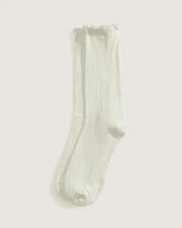 Pointelle Crew Socks - Marshmallow