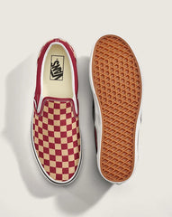 Game Day Classic Slip-On Checkerboard Shoe - Checkerboard Burgundy Red / Gold