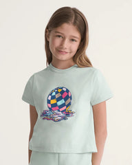 Kids Disco Melt T-Shirt - Dusty Mint Green