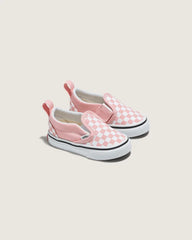 Toddler Classic Slip-On V Checkerboard Shoe - Checkerboard Powder Pink / True White