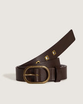 Determined Leather Belt - Coal Brown