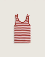 Lilly Stripe Tank - Poppy Ember Red