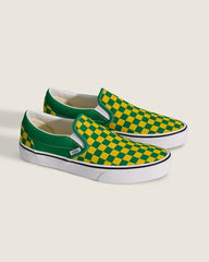 Classic Slip-On Checkerboard Shoe - Checkerboard Green / Yellow