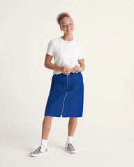 Canvas Midi Skirt - Indigo Blue