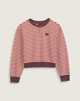 Molly Long Sleeve Henley - Pale Petal Pink / Poppy Ember Red