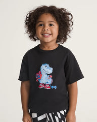 Little Kids Prehistoric Skater T-Shirt - Black
