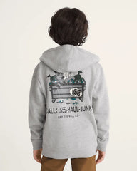 Kids Dumpster Raccoon Zip Hoodie - Cement Heather Grey