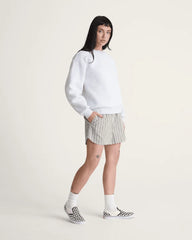 Pull On Stripe Shorts - Black-White
