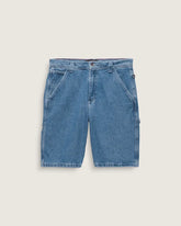 Drill Chore Loose Denim Shorts - Stone Wash Blue
