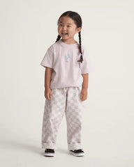 Little Kids Lili Elastic Waist Checkerboard Pant - Pale Petal Pink / Marshmallow White