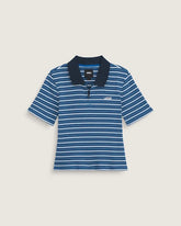 Priscilla Stripe Polo Shirt - Classic Blue