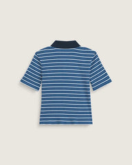 Priscilla Stripe Polo Shirt - Classic Blue