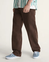 Check-5 Loose Denim Pants - Dark Brown