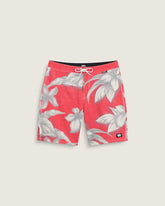 Airbrush Floral Boardshorts - Crimson Haze Red