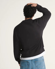 Stretch Logo Crew Sweatshirt - Black / White