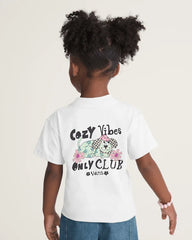 Little Kids Cozy Vibes Only T-Shirt - White
