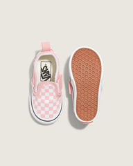 Toddler Classic Slip-On V Checkerboard Shoe - Checkerboard Powder Pink / True White