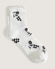 Sereno Lace Crew Socks - Marshmallow White / Black