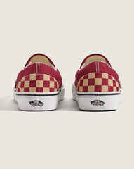 Game Day Classic Slip-On Checkerboard Shoe - Checkerboard Burgundy Red / Gold