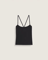 Cross Back Tank Top - Black