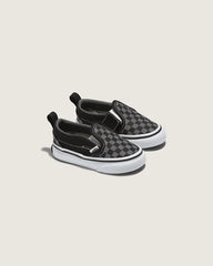 Toddler Classic Slip-On V Checkerboard Shoe - Checkerboard Black / Pewter Grey