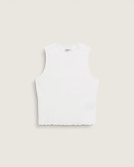 Mock Neck Tank Top - White