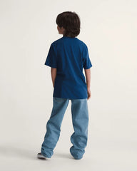 Kids Check-5 Loose Denim Pants - Stonewash Blue