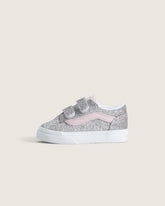 Toddler Old Skool V Shoe - Glitter Silver / Pale Petal