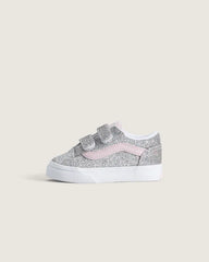 Toddler Old Skool V Shoe - Glitter Silver / Pale Petal