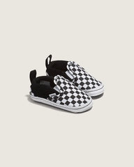 Infant Slip-On V Crib Checkerboard Shoe - Checkerboard Black / True White