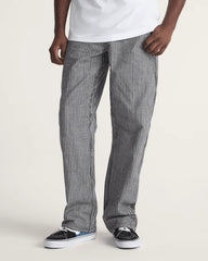 Chore Loose Stripe Denim Pants - Black / White