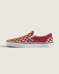 Game Day Classic Slip-On Checkerboard Shoe - Checkerboard Burgundy Red / Gold