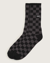 Checkerboard Crew Socks - Charcoal Black
