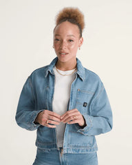 Emily Boxy Work Wear Jacket - Stonewash Blue