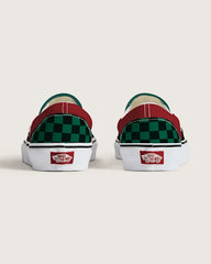 Classic Slip-On Checkerboard Shoe - Checkerboard Green / Red