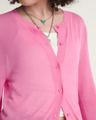 Dolly Sheer Cardigan Sweater - Fizz Pink