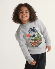 Little Kids Wise Croc Crew Sweatshirt - Cement Heather Grey