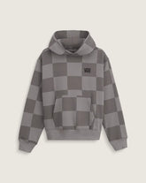 Stretch Logo Checkerboard Pullover Hoodie - Pewter