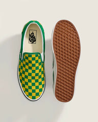 Classic Slip-On Checkerboard Shoe - Checkerboard Green / Yellow