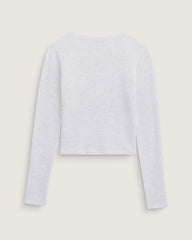 Waffle Long Sleeve Shirt - Heather White