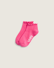 Kids Rufflen Low Crew Socks - Pink Velvet