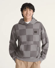 Stretch Logo Checkerboard Pullover Hoodie - Pewter