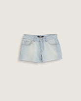 Check-5 Low Rise Mini Shorts - Light Stonewash Blue