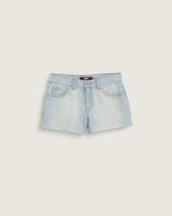 Check-5 Low Rise Mini Shorts - Light Stonewash Blue