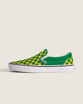 Classic Slip-On Checkerboard Shoe - Checkerboard Green / Yellow