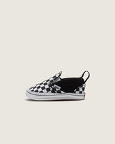 Infant Slip-On V Crib Checkerboard Shoe - Checkerboard Black / True White