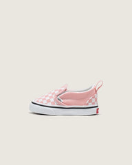Toddler Classic Slip-On V Checkerboard Shoe - Checkerboard Powder Pink / True White