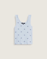 Lilly Printed Tank - Soft Slate Blue
